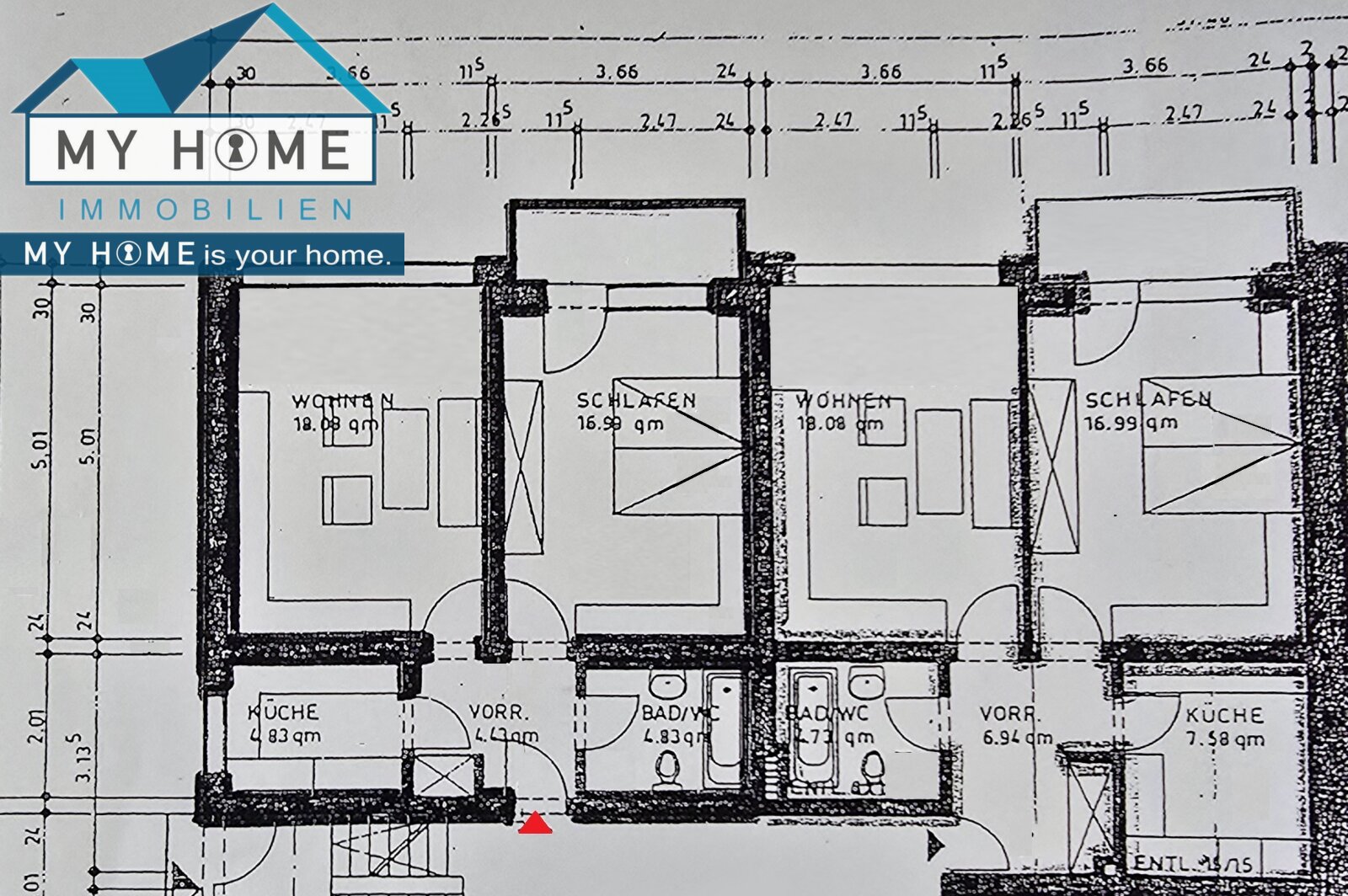 ETW incl. Küche & Stellplatz * zentrumsnah, 1 a Zustand * 2 Z,EBK,B * ca. 51 m²