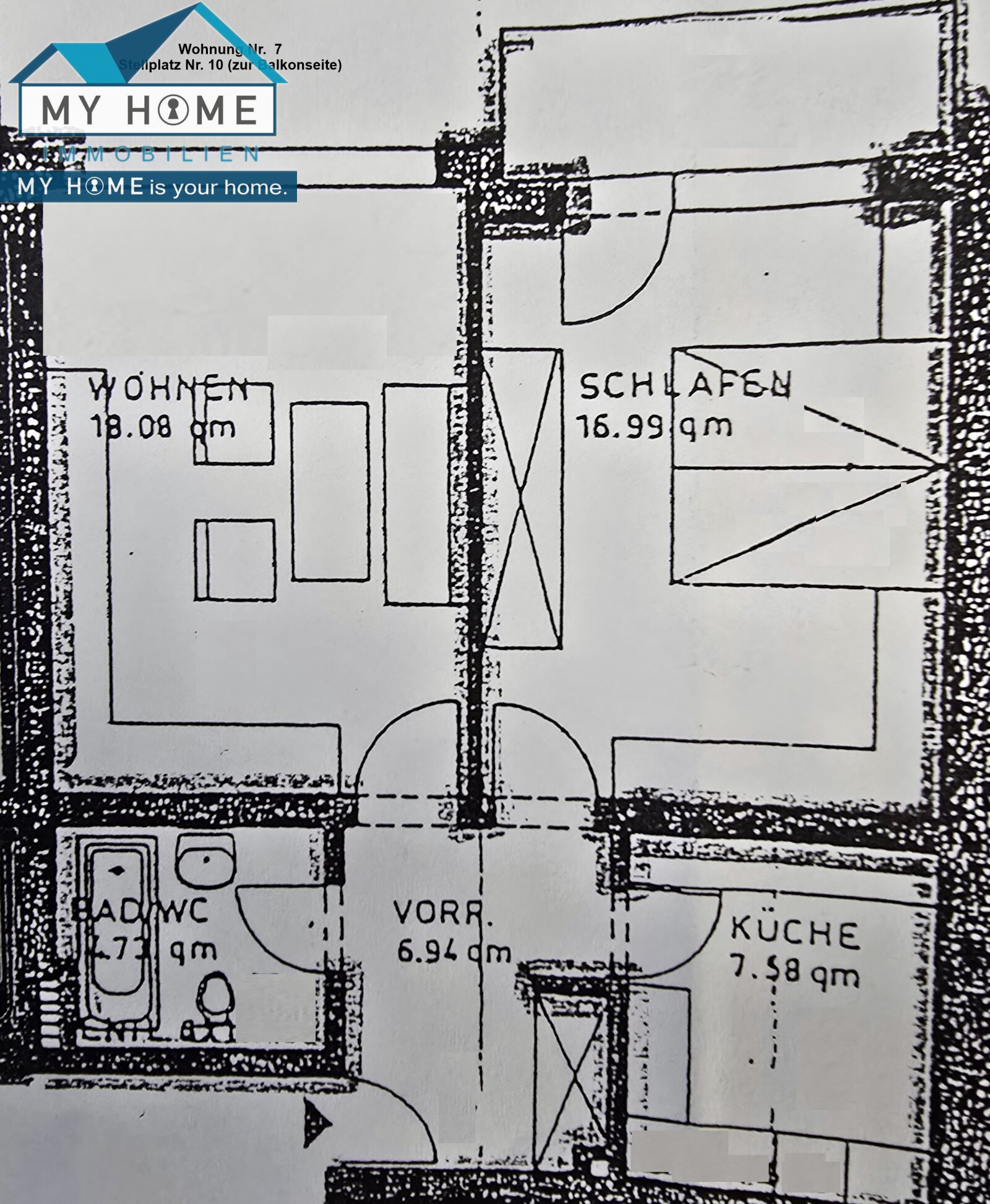 ETW incl. Stellplatz * GELEGENHEIT! * 2 ZKB, Balkon, Keller * ca. 57 m²