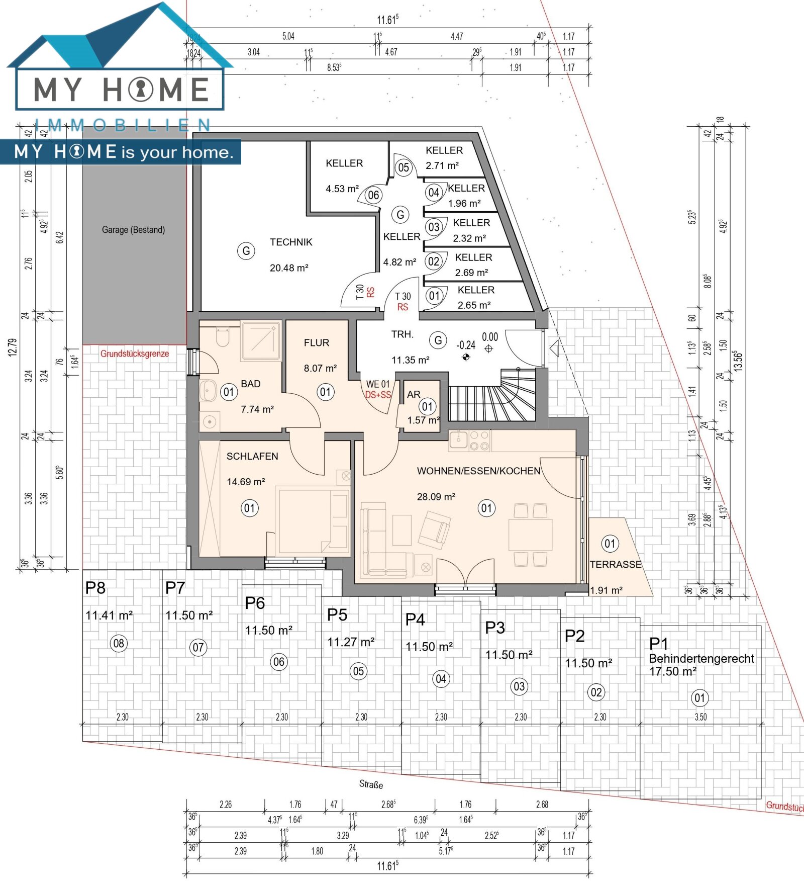 Erdgeschoss incl. PKW Stellplätze und Keller Erdgeschoss incl. PKW Stellplätze und Keller