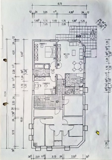 normaler Grundriss von Etage