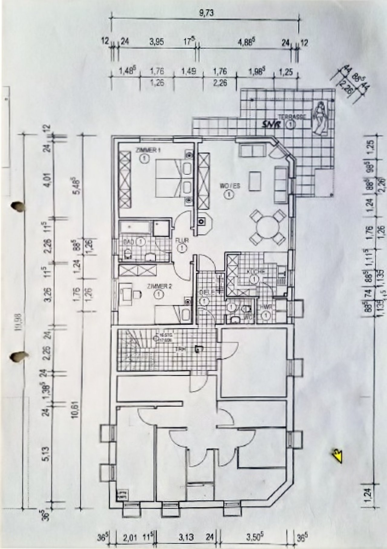 normaler Grundriss von Etage