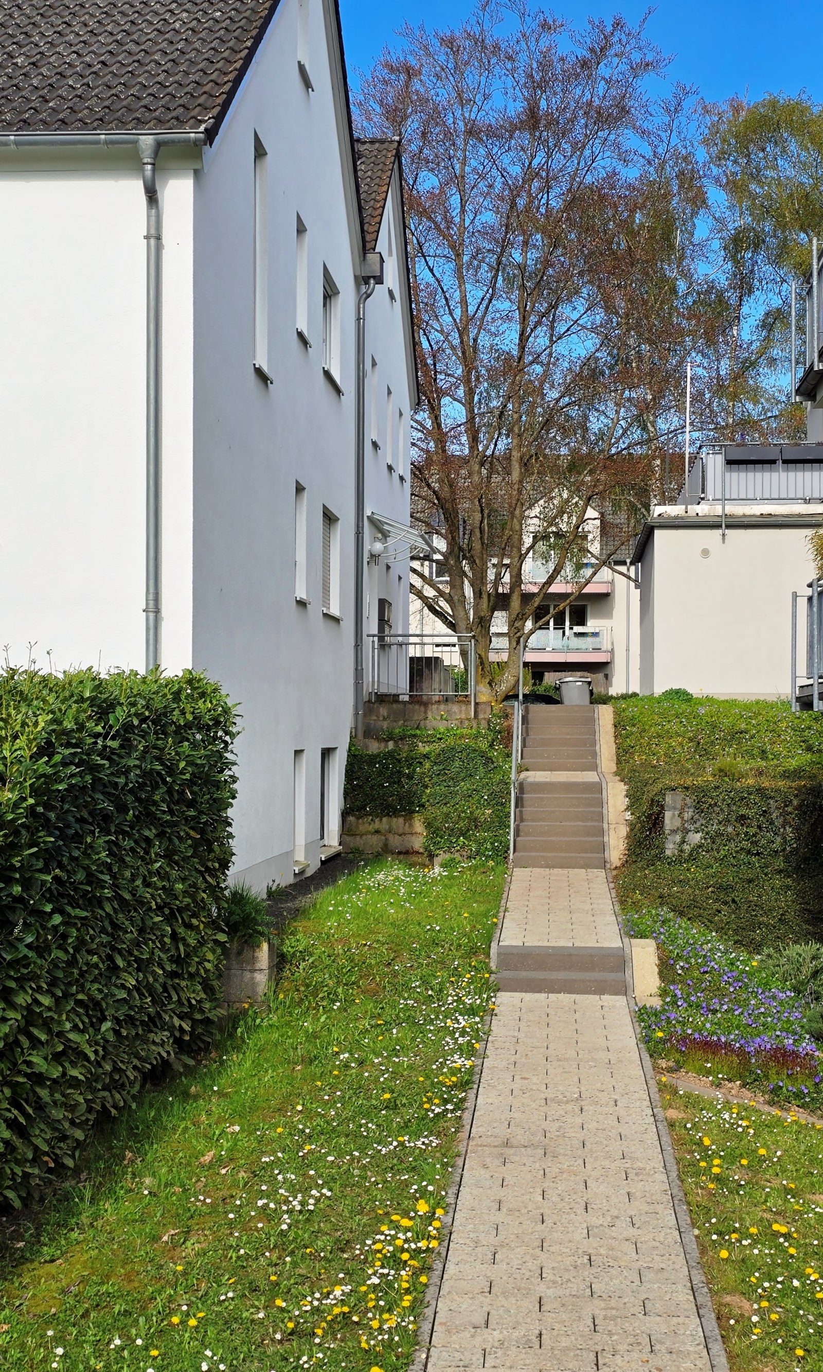 Blick vom Garten zu Stellplätzen