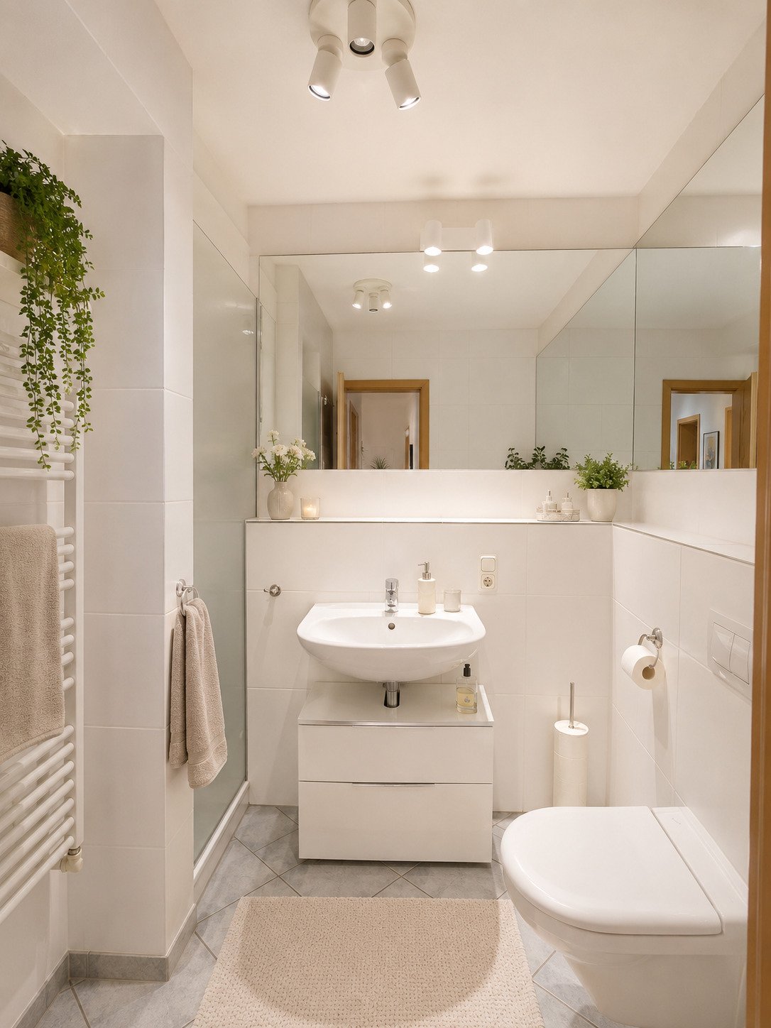 modernes Bad mit bodentiefer Glasdusche modernes Bad mit bodentiefer Glasdusche