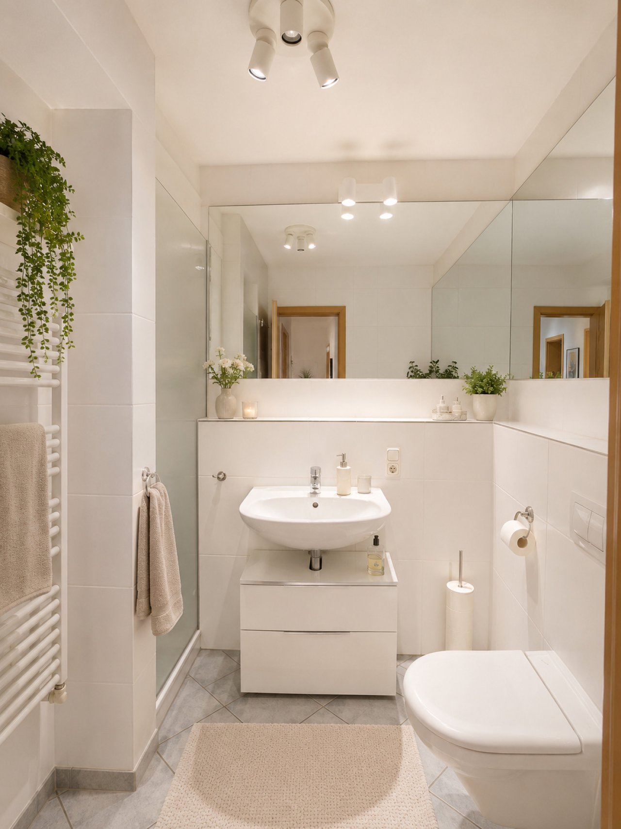 modernes Bad mit bodentiefer Glasdusche modernes Bad mit bodentiefer Glasdusche