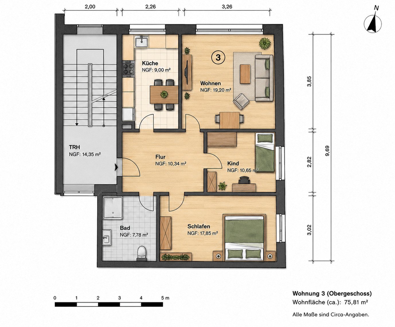 schematischer, farblicher Grundriss schematischer, farblicher Grundriss