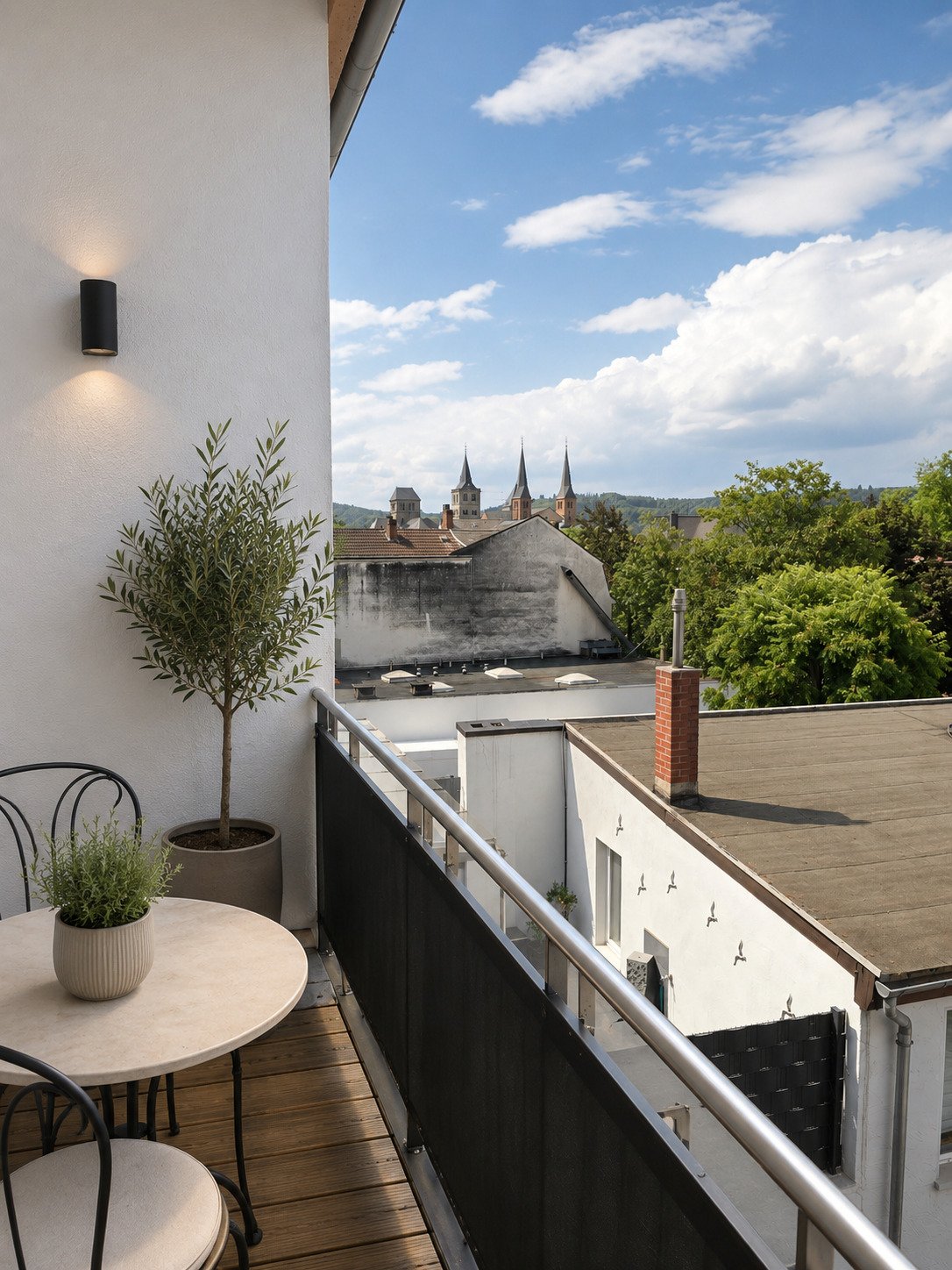 Balkon mit Domblick