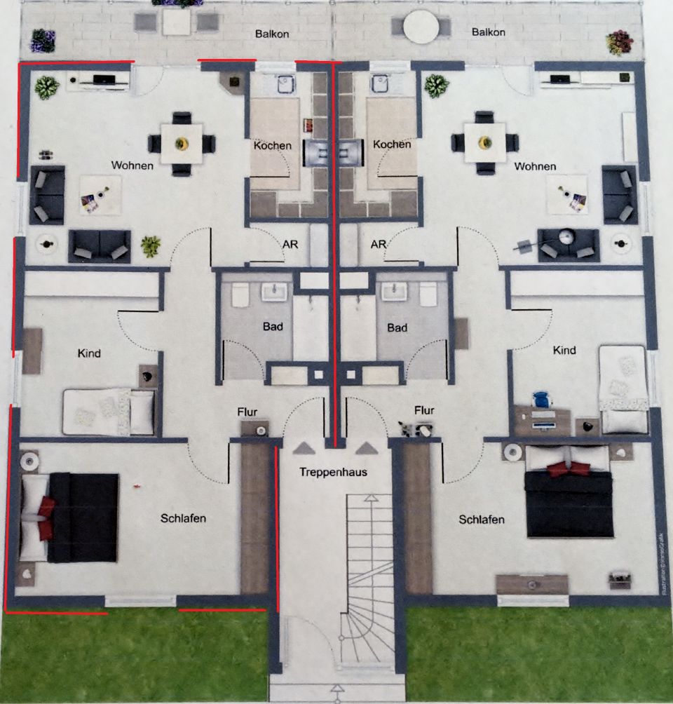 Wohnungsgrundriss links Seite Wohnungsgrundriss links Seite